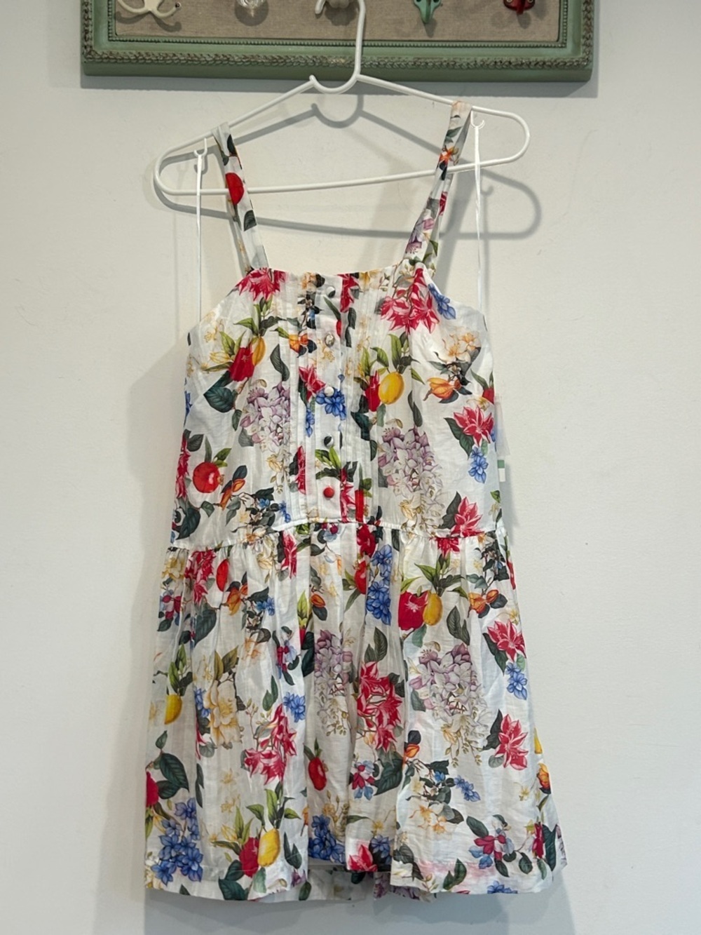 Taylor Italian summer White Floral Mini Dress women’s size 8 new